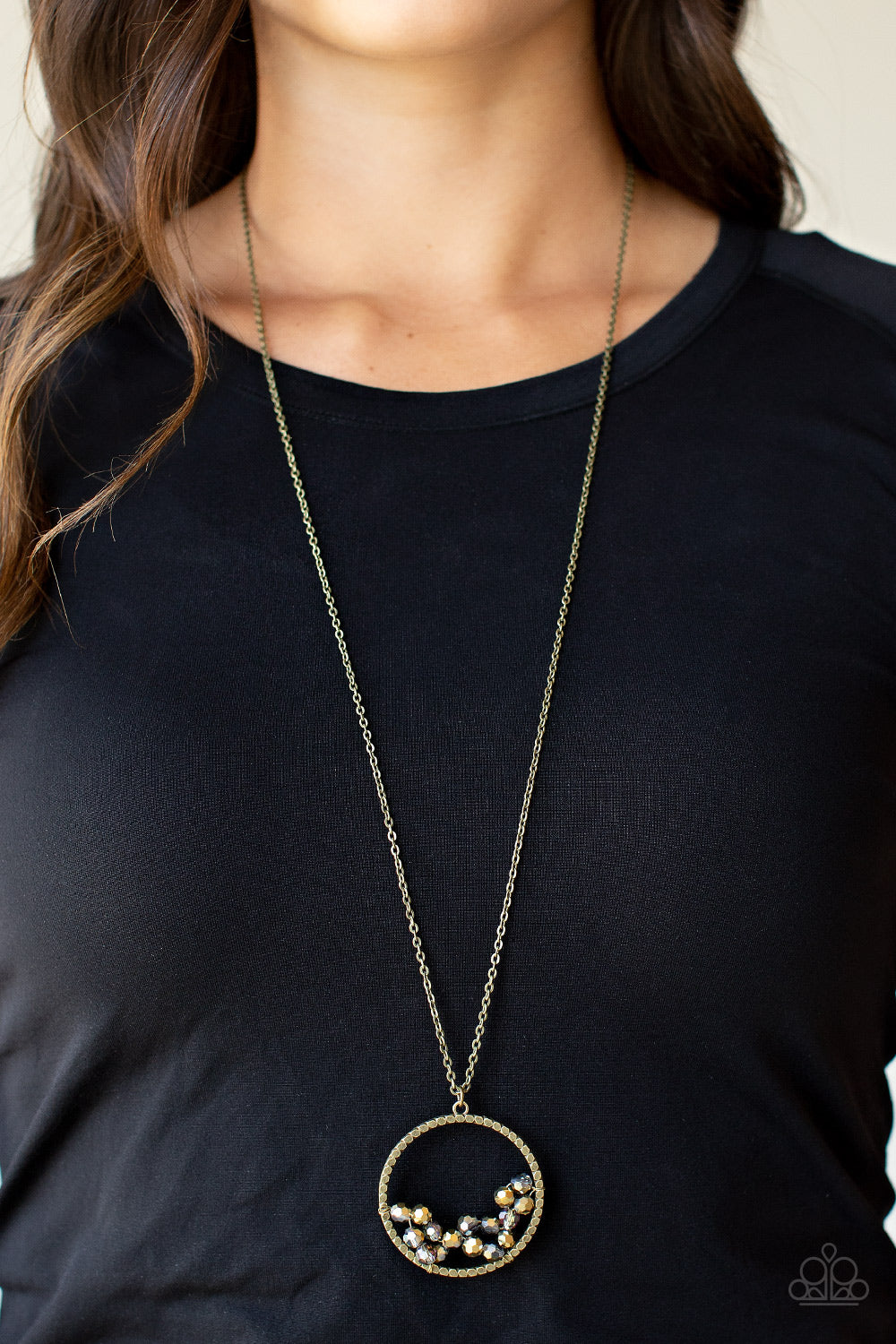 Galactic Glow - Brass - Paparazzi Necklace