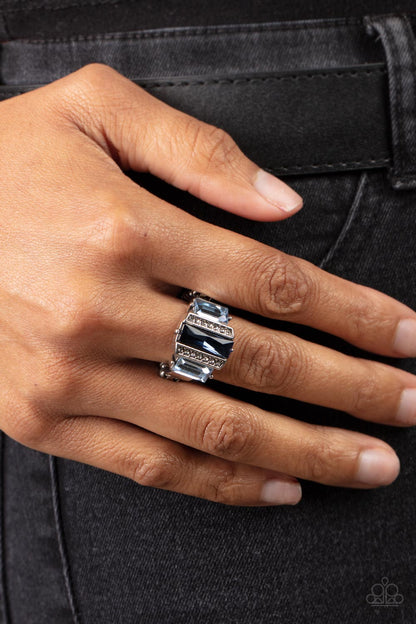 A GLITZY Verdict - Blue - Paparazzi Ring - Paparazzi Ring