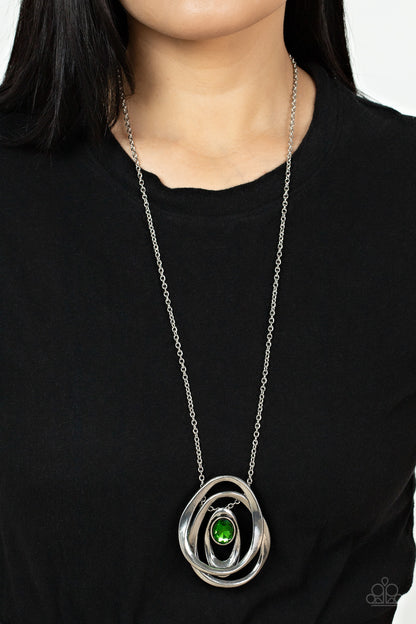 Luminous Labyrinth - Green - Paparazzi Necklace