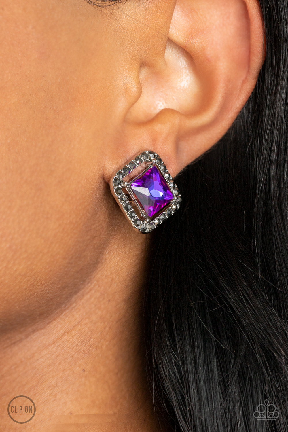 Cosmic Catwalk - Purple Paparazzi Clip On Earrings