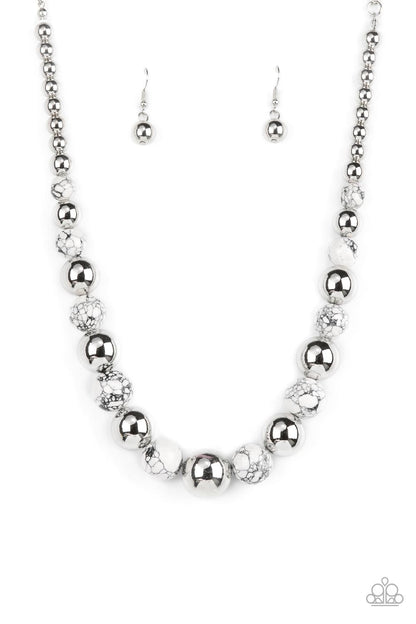 Stone Age Adventurer - White Paparazzi Necklace