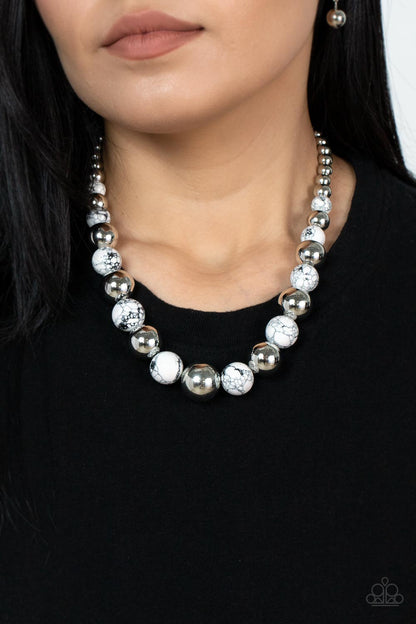 Stone Age Adventurer - White Paparazzi Necklace