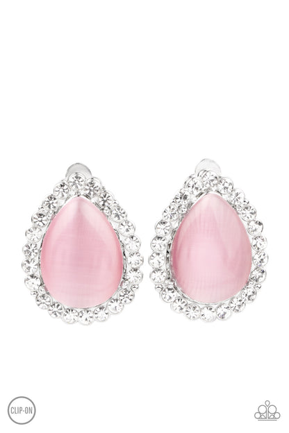 Downright Demure - Pink - Paparazzi Clip On Earrings