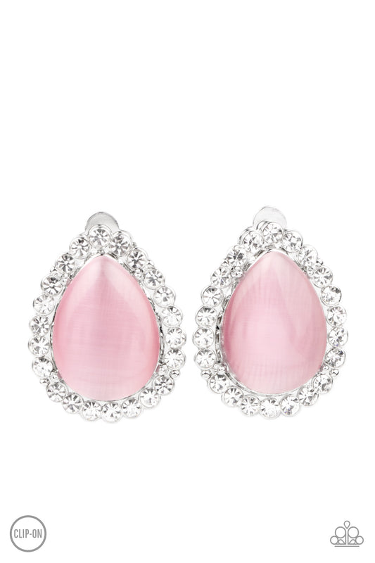 Downright Demure - Pink - Paparazzi Clip On Earrings