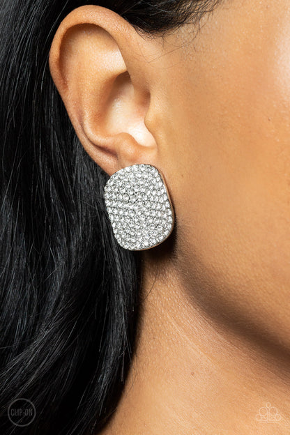 Lunch at the Louvre - White - Paparazzi Earrings