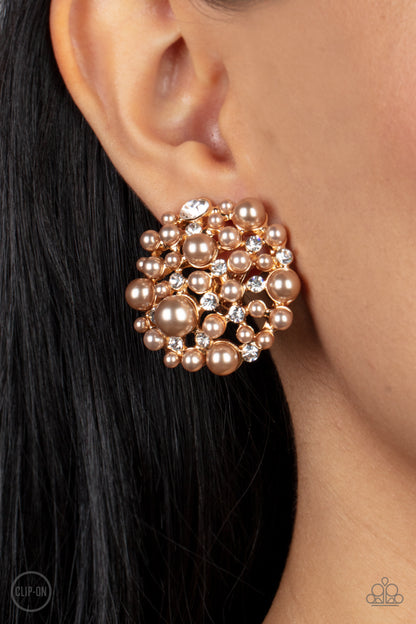 Head To Toe Twinkle - Brown - Paparazzi Earrings