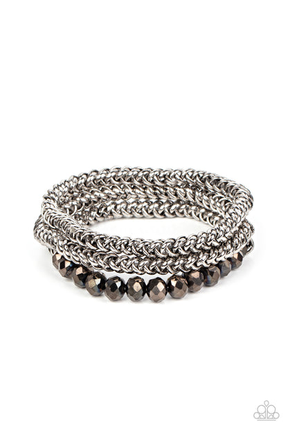 Gutsy and Glitzy - Silver - Paparazzi Bracelet