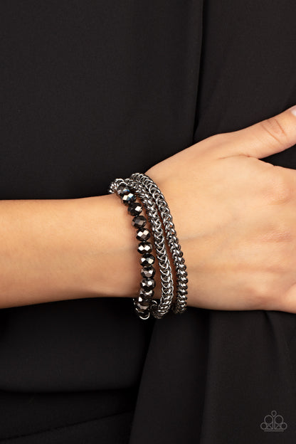 Gutsy and Glitzy - Silver - Paparazzi Bracelet