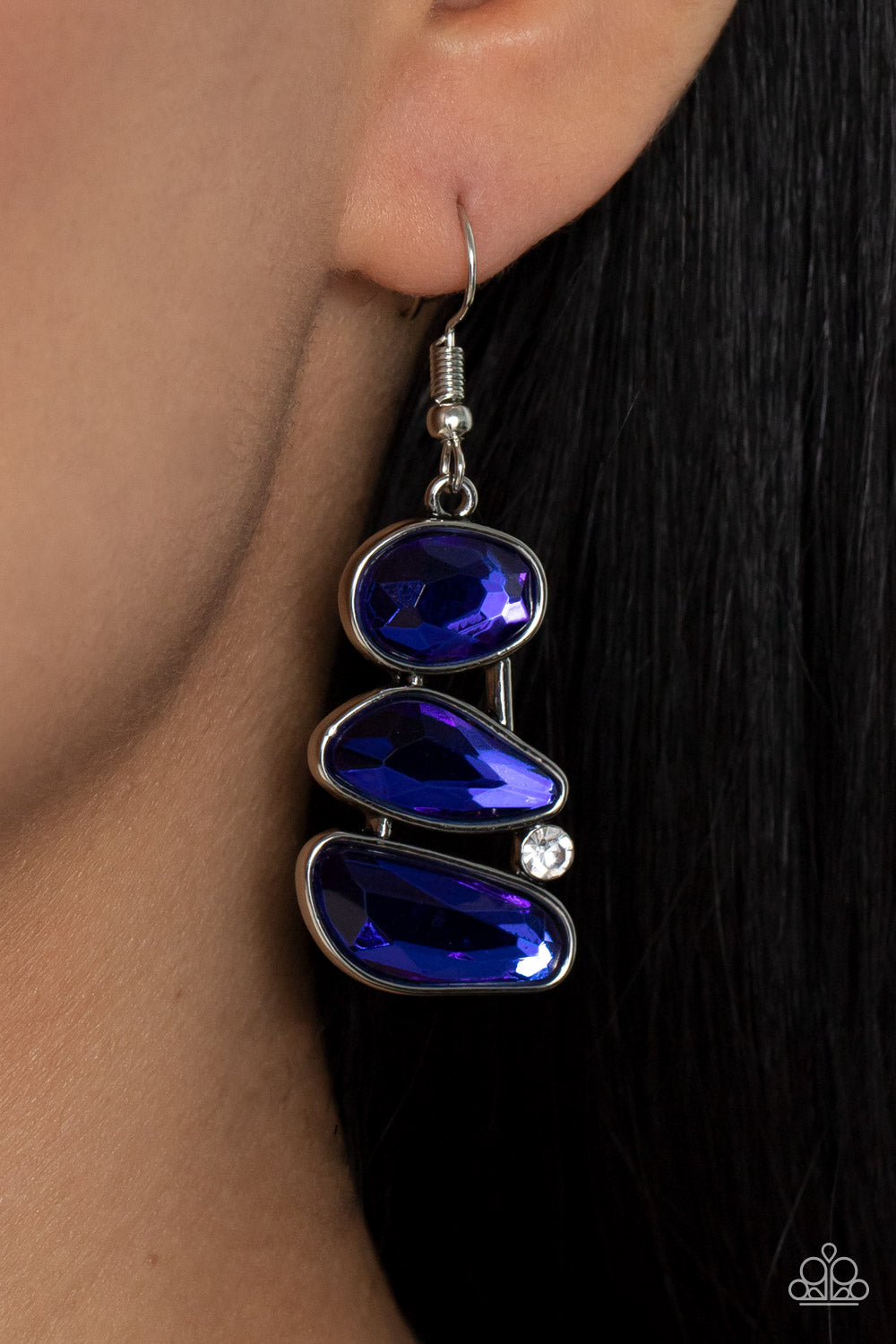 Gem Galaxy - Blue - Paparazzi Earrings