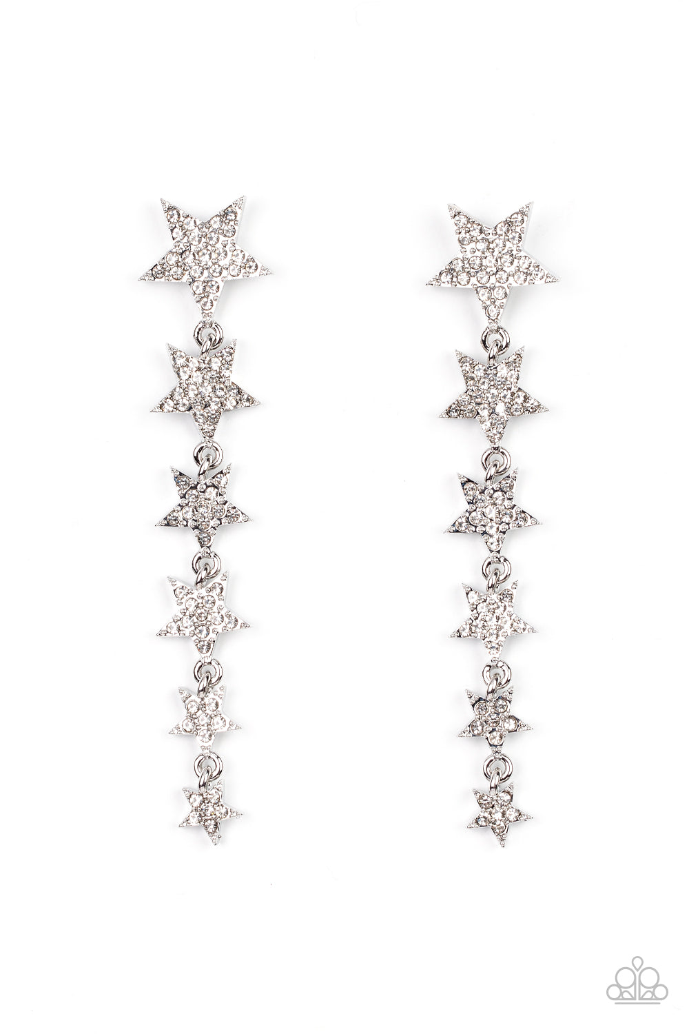 Americana Attitude - White - Paparazzi Earrings