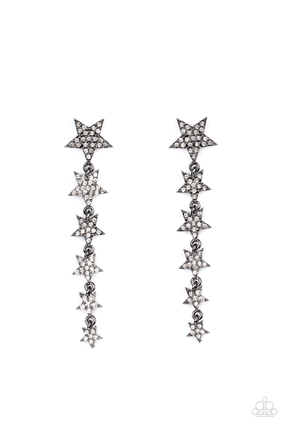 Americana Attitude - Black - Paparazzi Earrings