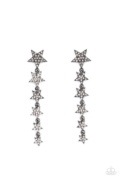 Americana Attitude - Black - Paparazzi Earrings