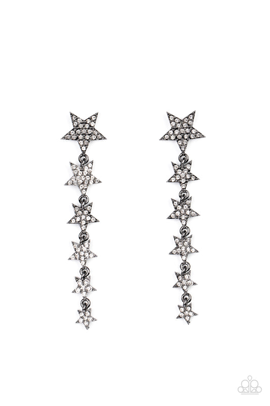 Americana Attitude - Black - Paparazzi Earrings