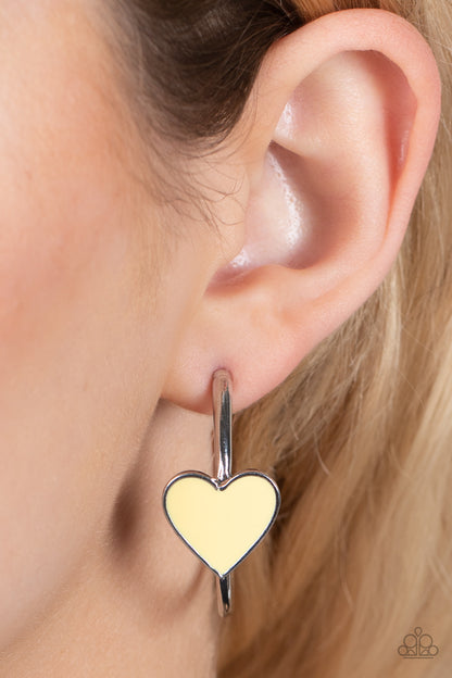 Kiss Up - Yellow - Paparazzi Earrings