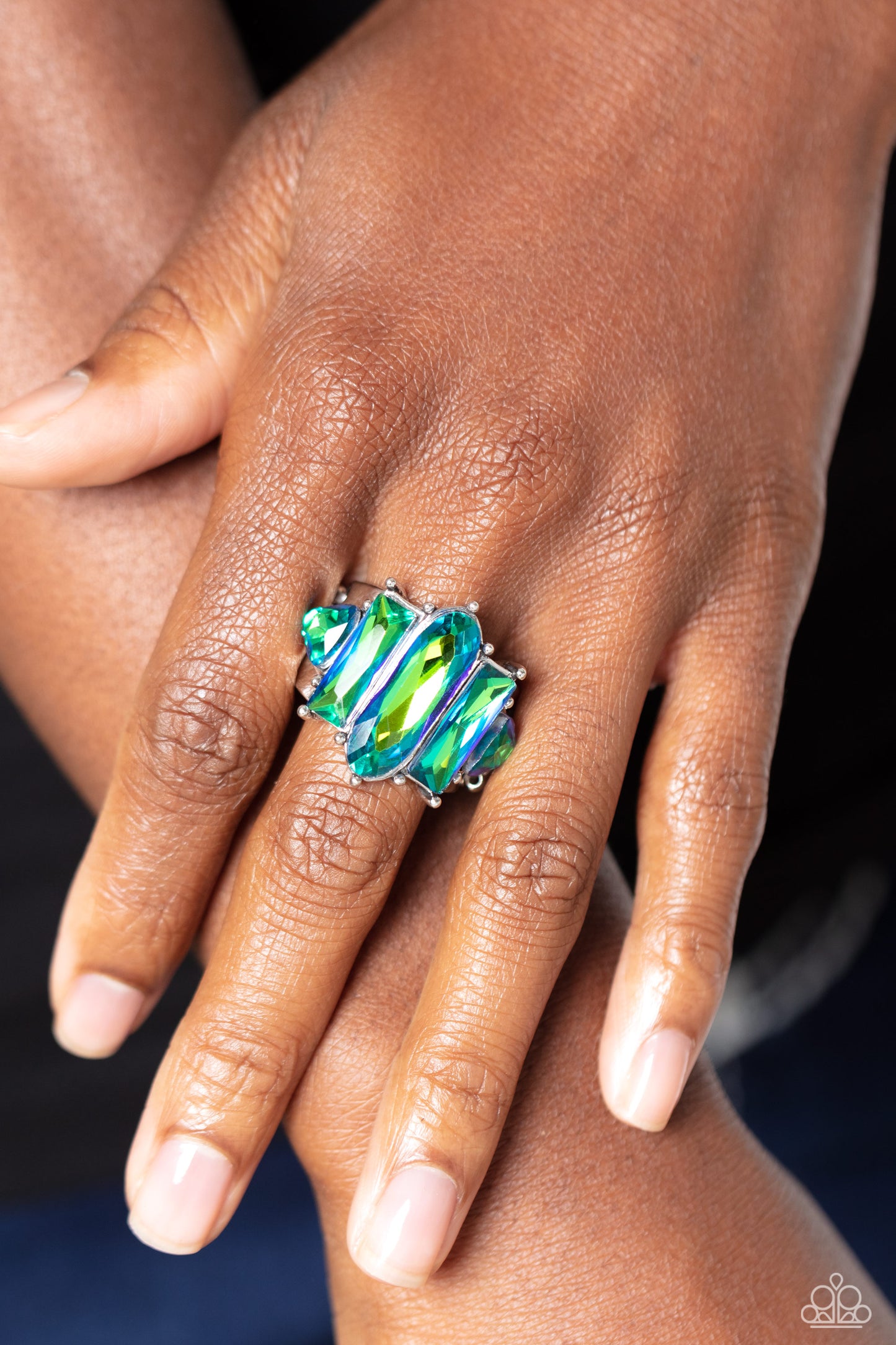 Iridescently Interstellar - Green - Paparazzi Ring