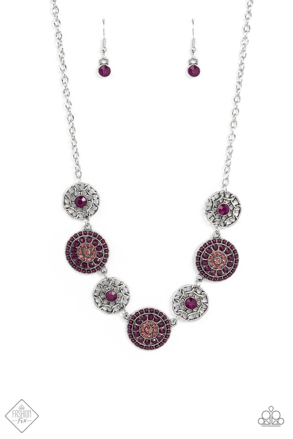 Farmers Market Fashionista - Purple Necklace and Farmhouse Hustle Purple Necklace and Earring Set