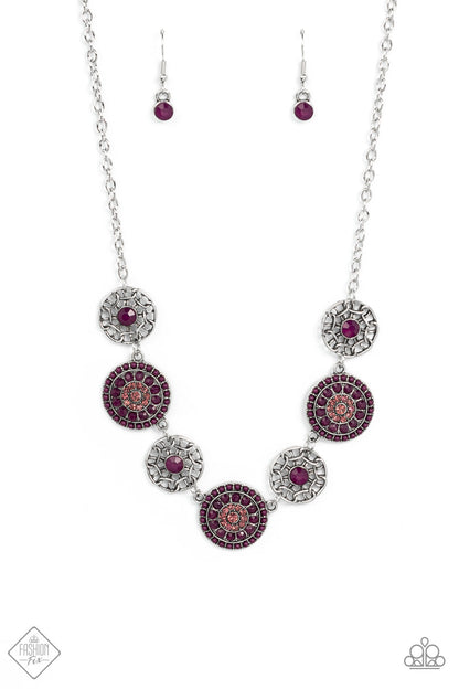 Farmers Market Fashionista - Purple Necklace and Farmhouse Hustle Purple Necklace and Earring Set