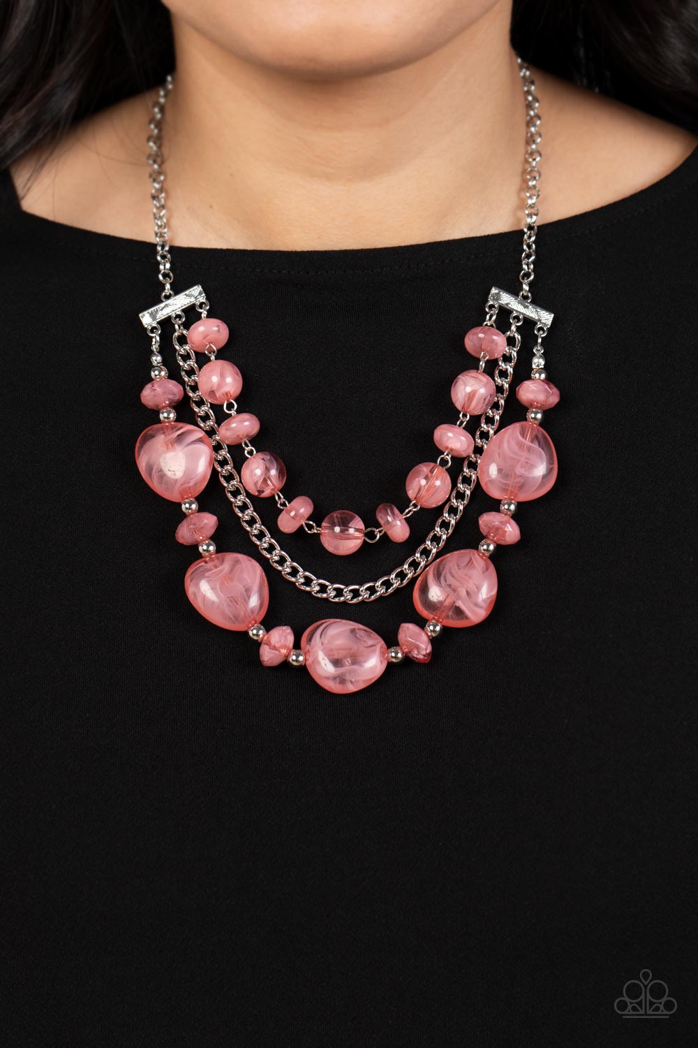 Oceanside Service - Pink - Paparazzi Necklace