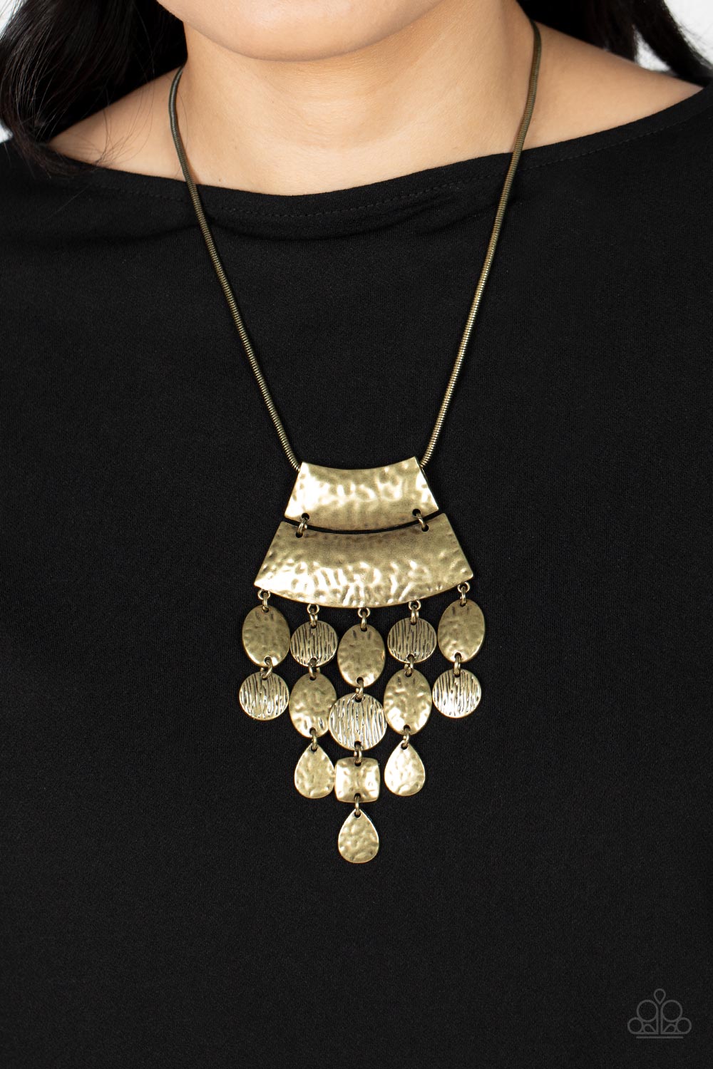 Totem Trek - Brass - Paparazzi Necklace