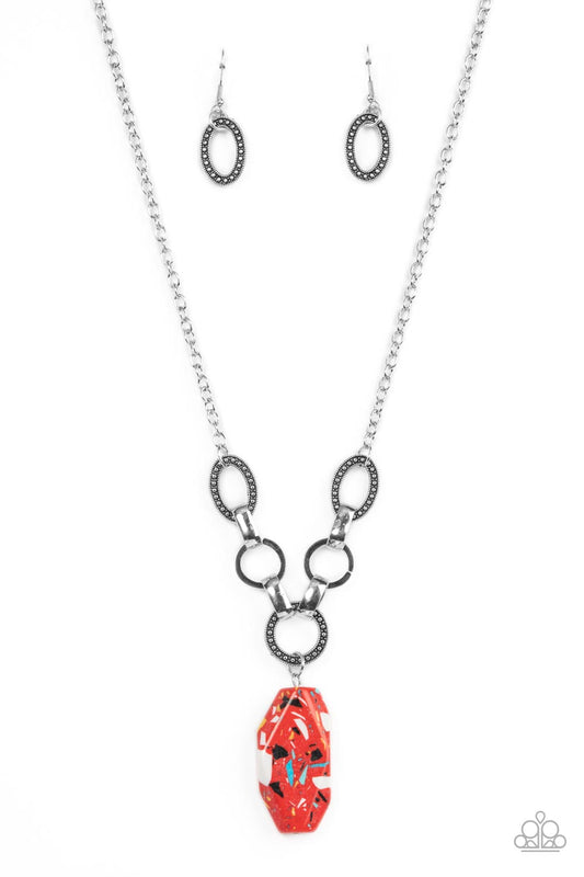 Mystical Mineral - Red - Paparazzi Necklace