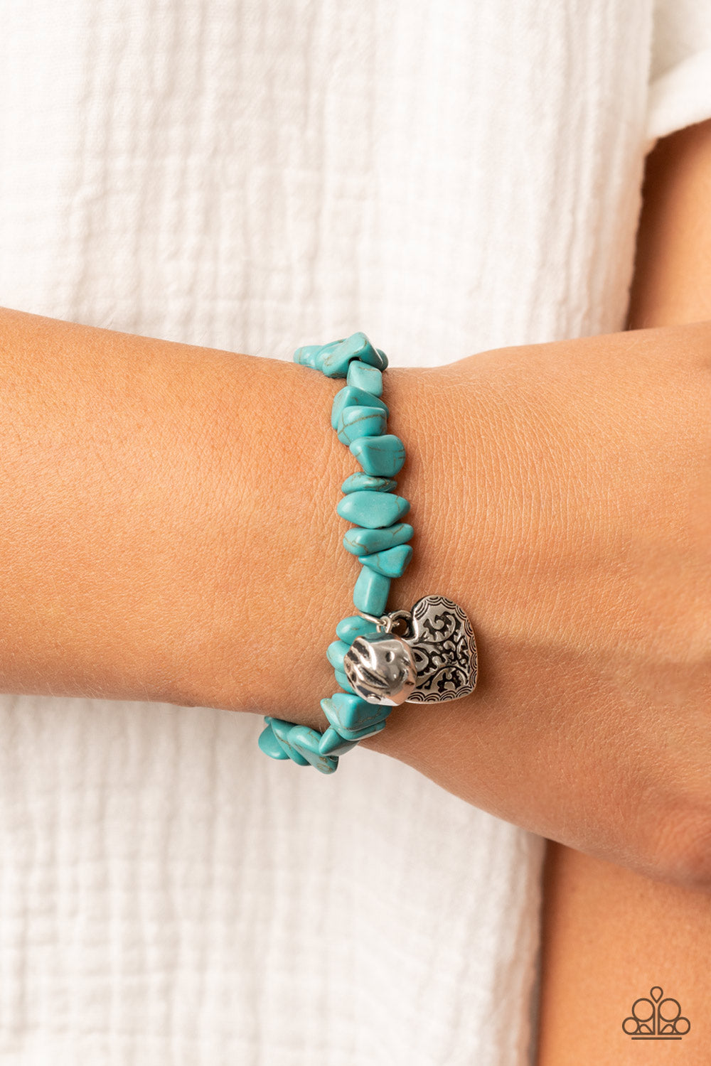 Love You to Pieces - Blue - Paparazzi Bracelet
