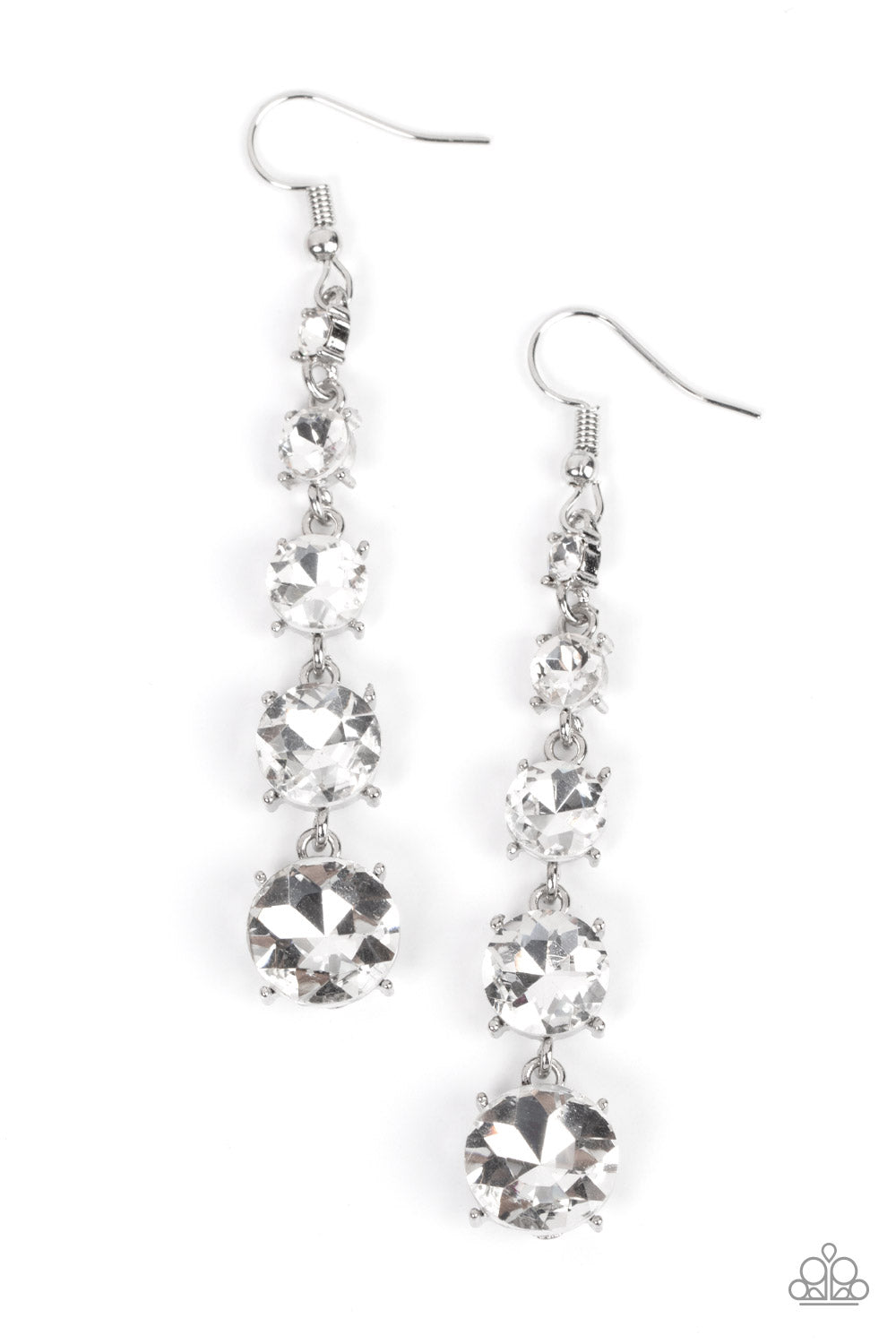 Red Carpet Charmer - White - Paparazzi Earrings