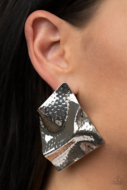 Modern Maverick - Silver - Paparazzi Earrings