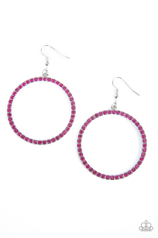 Head-Turning Halo - Pink - Paparazzi Earrings