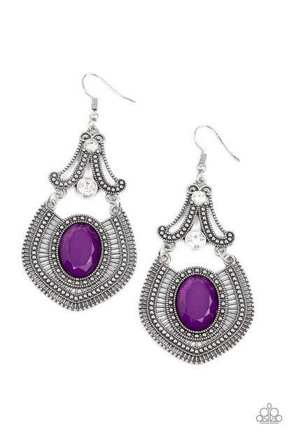 Panama Palace - Purple - Paparazzi Earrings