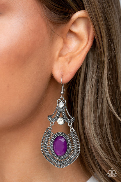 Panama Palace - Purple - Paparazzi Earrings