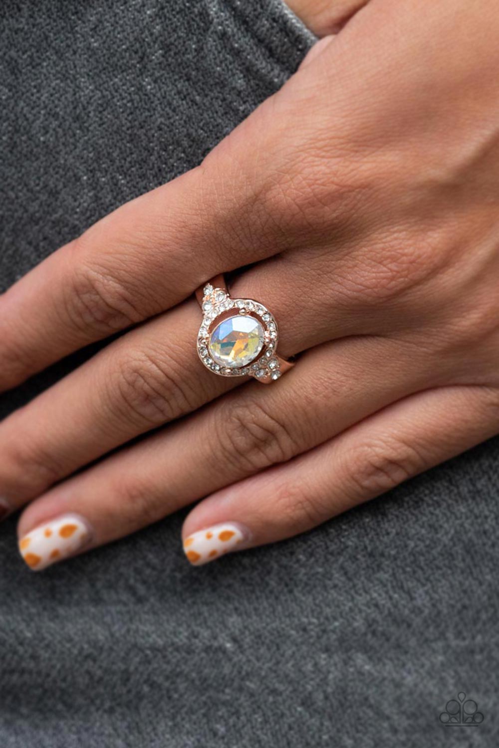 Dazzling I Dos - Rose Gold - Paparazzi Ring