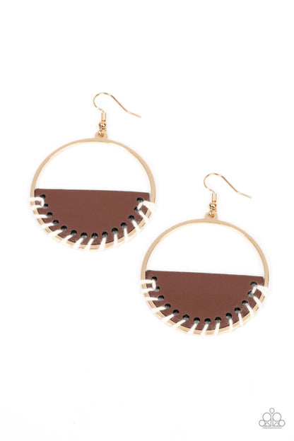 Lavishly Laid Back - Brown - Paparazzi Earrings