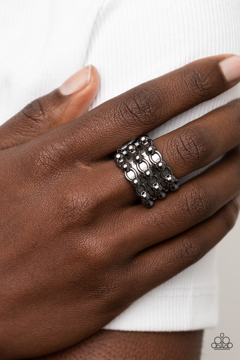 Dauntless Demeanor - Black - Paparazzi Ring