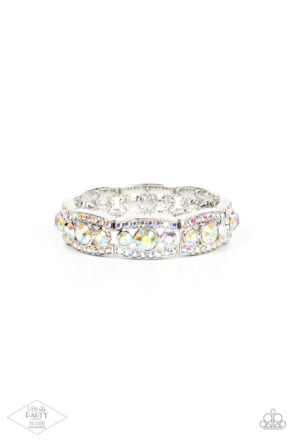 Easy On The ICE - Multi - Paparazzi Bracelet (Life of the Party Pink Diamond Pink Diamond Fan Fav)