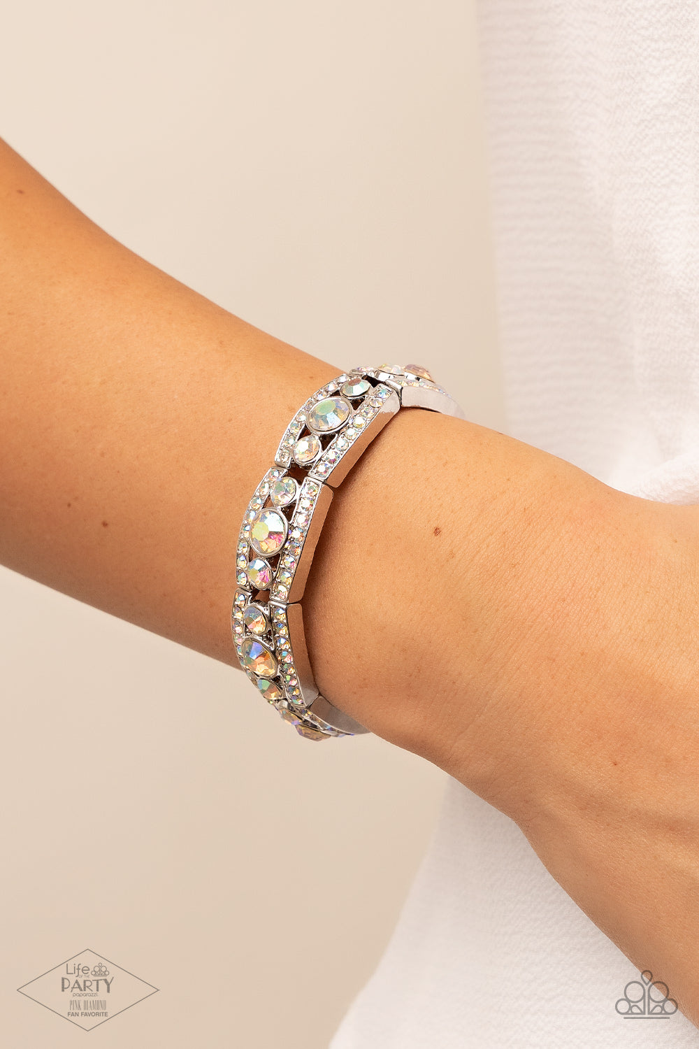 Easy On The ICE - Multi - Paparazzi Bracelet (Life of the Party Pink Diamond Pink Diamond Fan Fav)