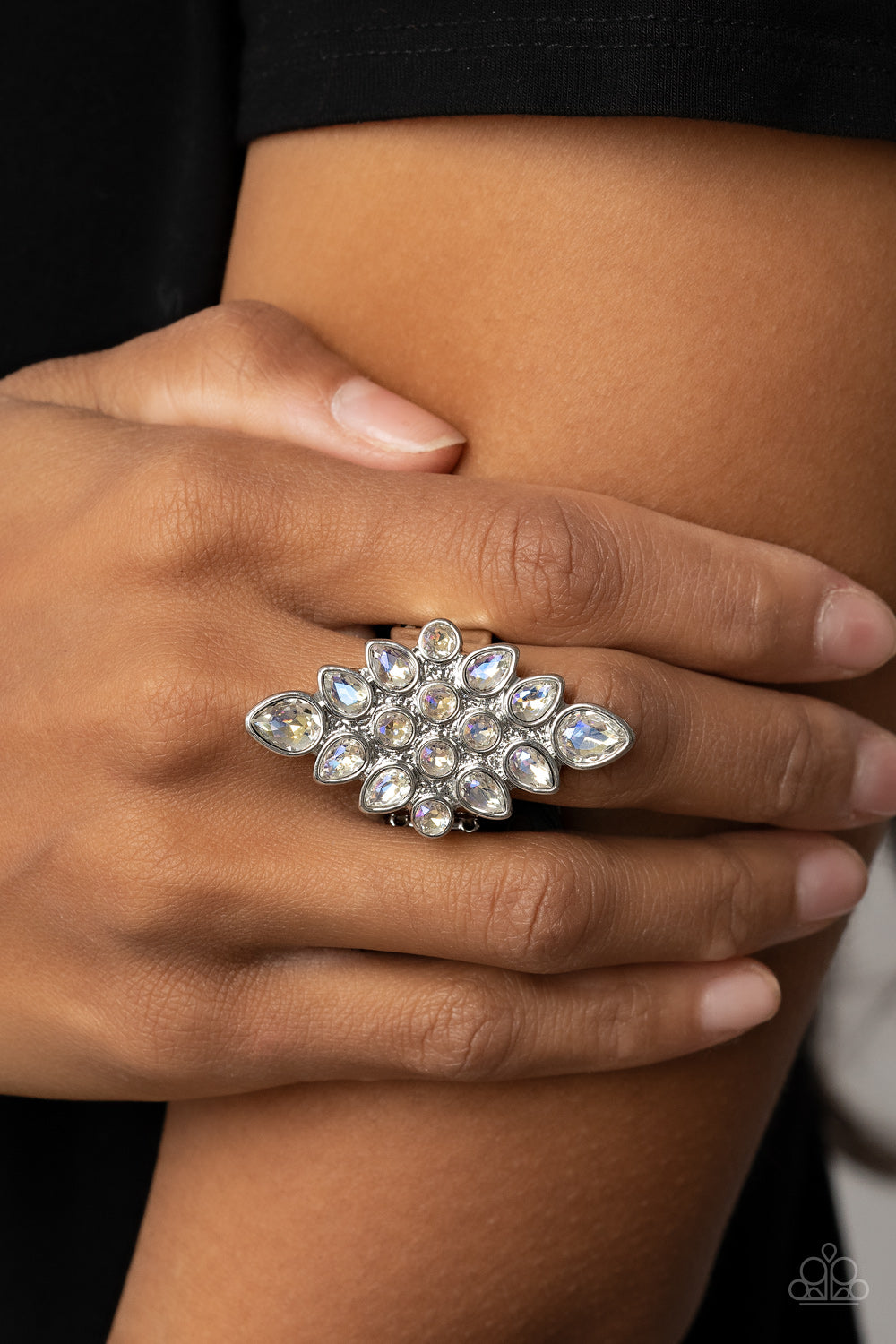 Combustible Iridescence - White - Paparazzi Ring