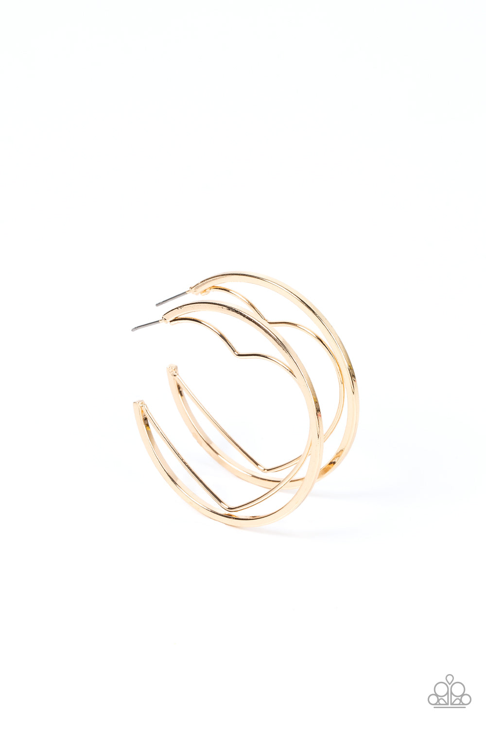 Love Goes Around - Gold - Paparazzi Earrings