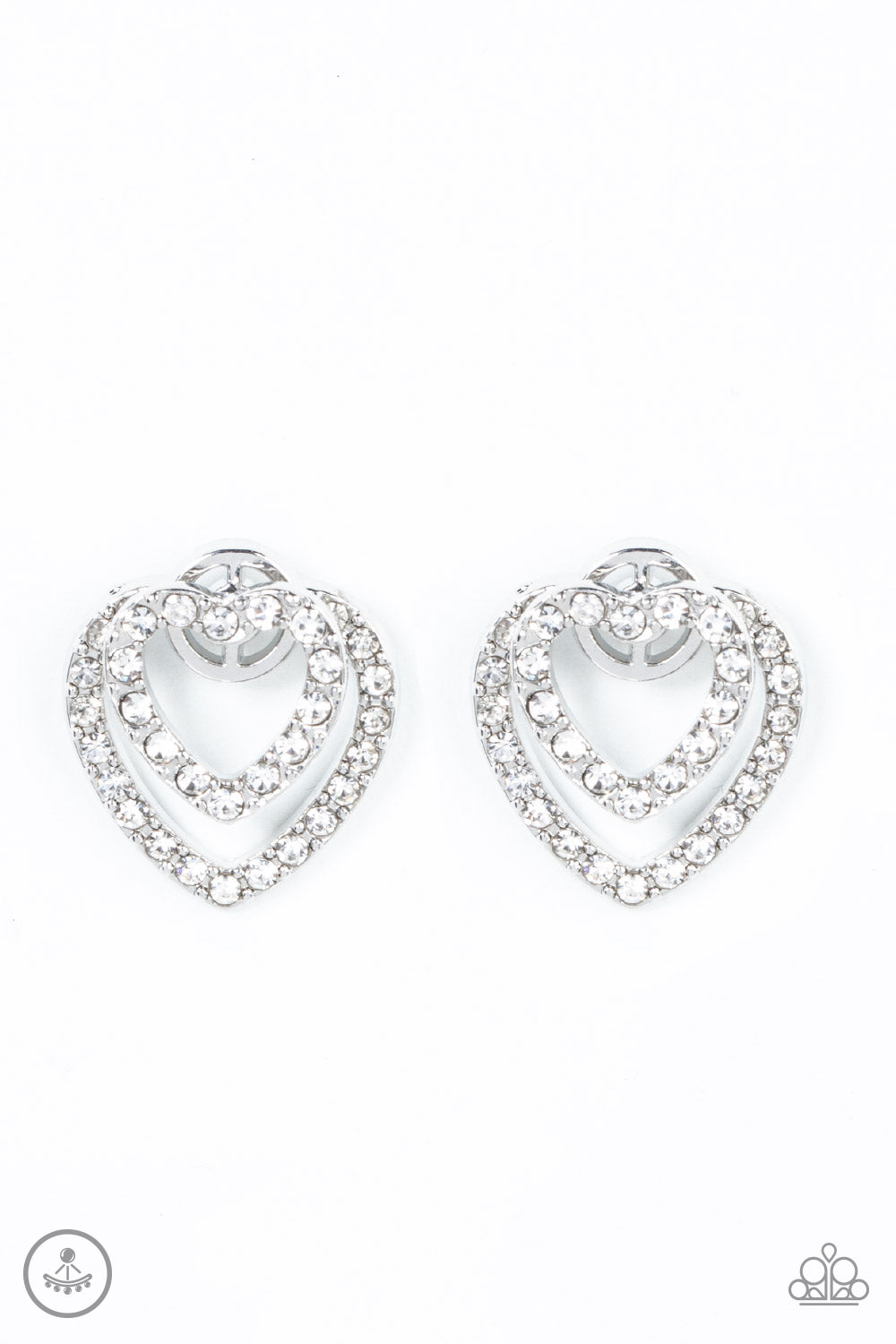 Ever Enamored - White - Paparazzi Earrings