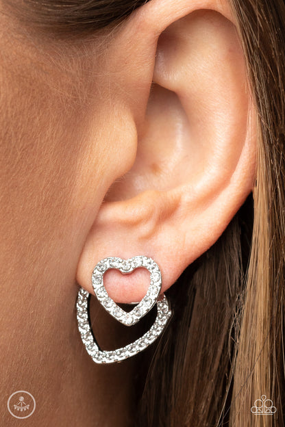 Ever Enamored - White - Paparazzi Earrings