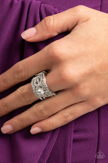 Doting on Dazzle - White - Paparazzi Ring (LOP)