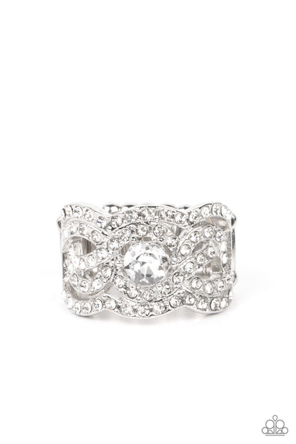Doting on Dazzle - White - Paparazzi Ring (LOP)