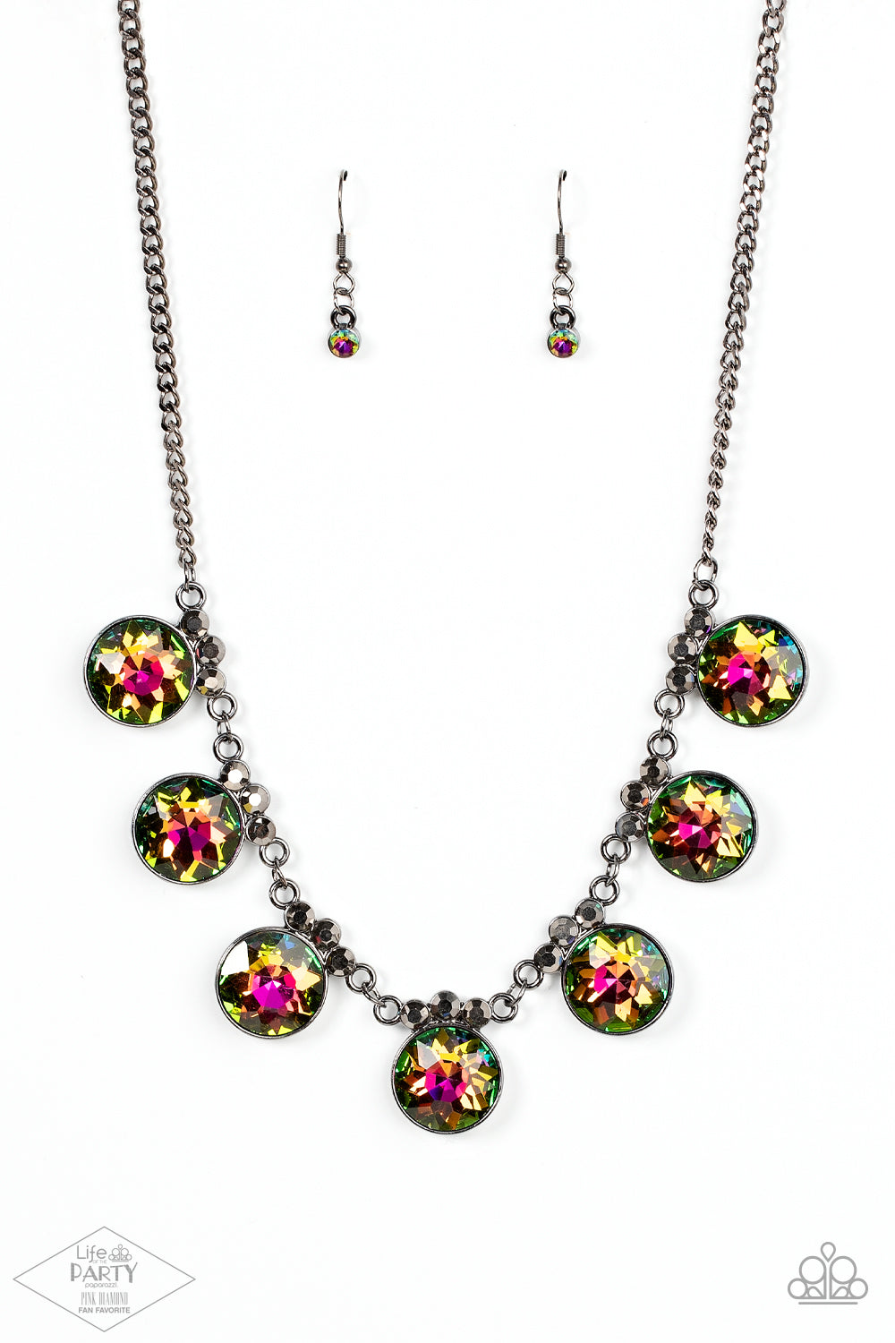 GLOW-Getter Glamour - Multi - Paparazzi Necklace (Life of the Party Pink Diamond)