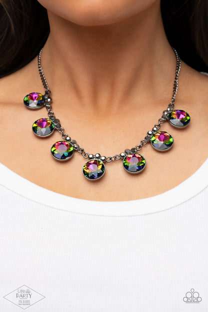 GLOW-Getter Glamour - Multi - Paparazzi Necklace (Life of the Party Pink Diamond)