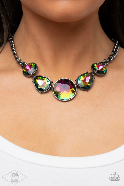 All The Worlds My Stage - Multi - Paparazzi Necklace (Life of the Party Pink Diamond)