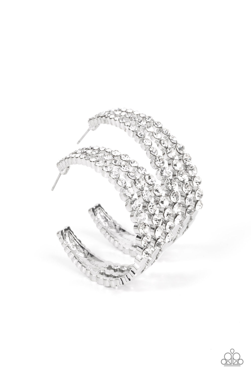 Cosmopolitan Cool - White - Paparazzi Earrings (EMP 2022)