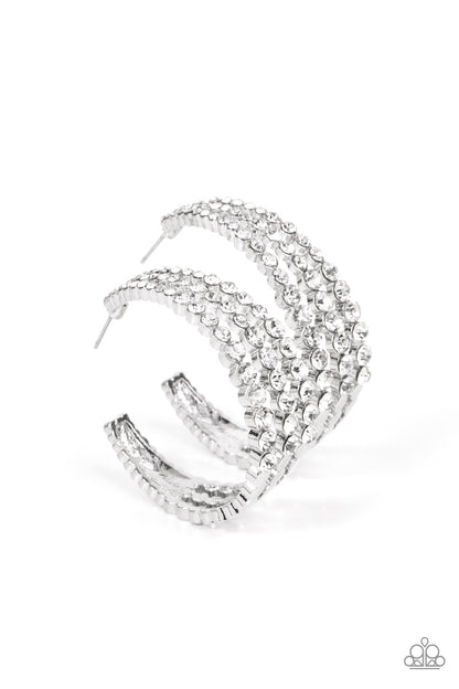 Cosmopolitan Cool - White - Paparazzi Earrings (EMP 2022)