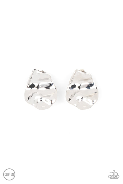 Raise the RUCHE - Silver - Paparazzi Earrings