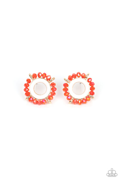 Nautical Notion - Orange - Paparazzi Earrings