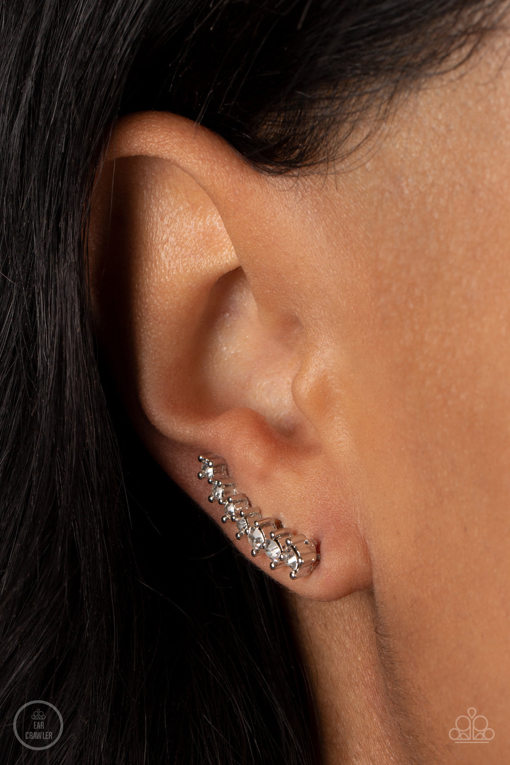 PRISMATIC and Proper - White - Paparazzi Ear Crawler Earrings