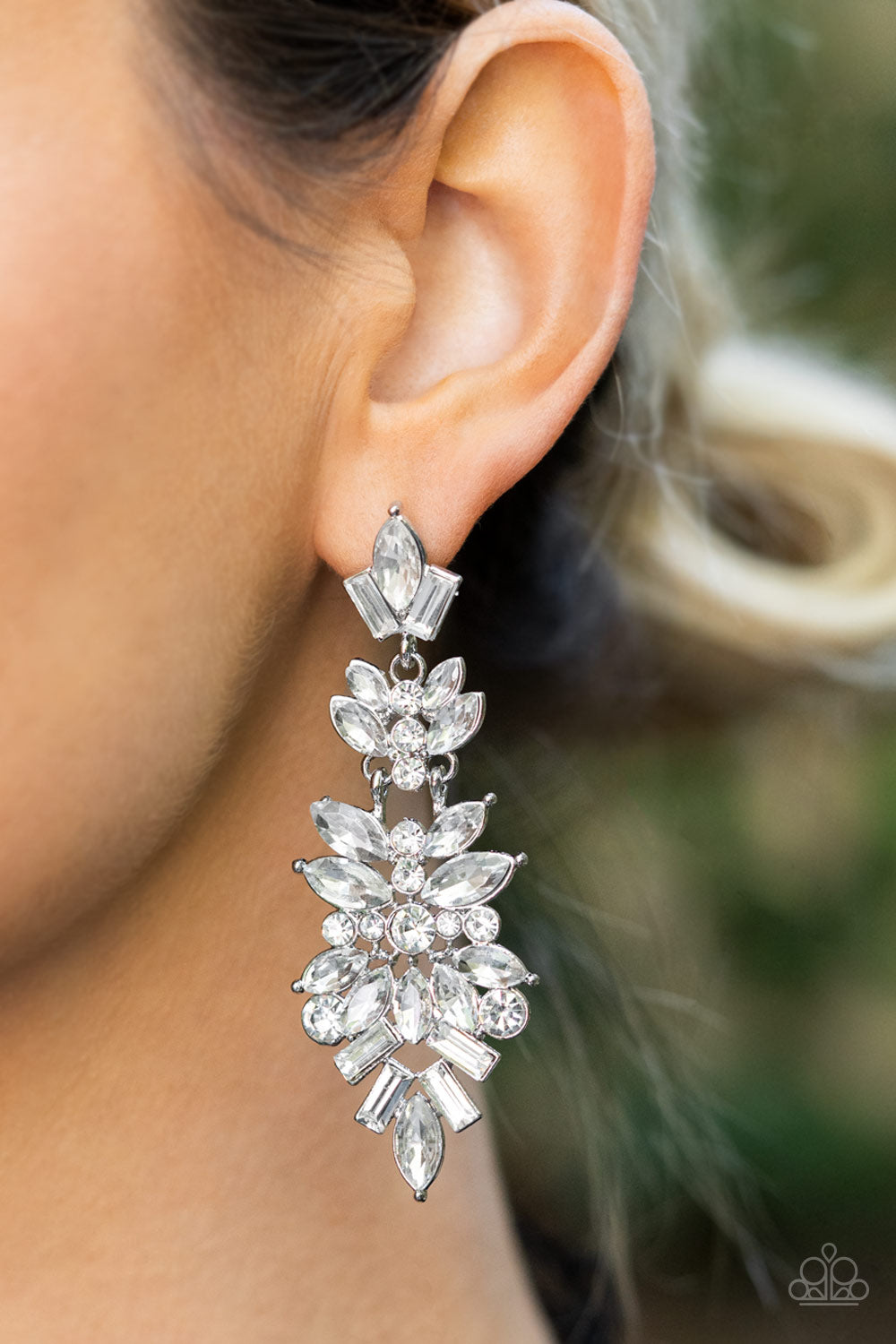 Frozen Fairytale - White - Paparazzi Earrings